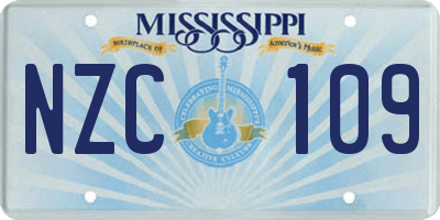 MS license plate NZC109