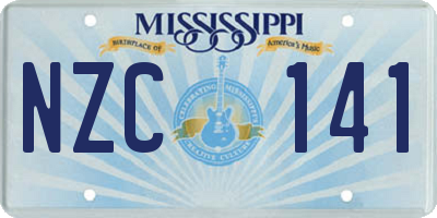 MS license plate NZC141