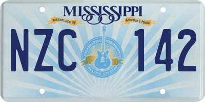 MS license plate NZC142