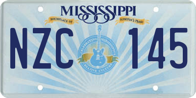 MS license plate NZC145