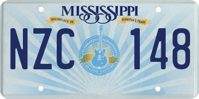 MS license plate NZC148