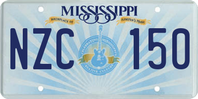 MS license plate NZC150