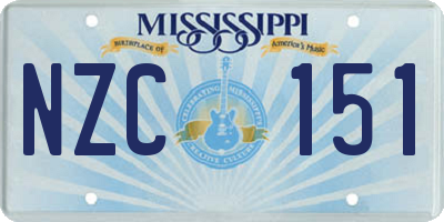 MS license plate NZC151