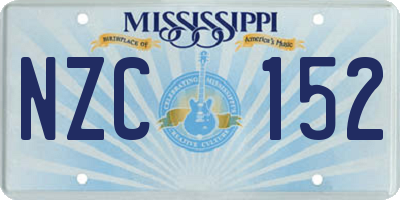 MS license plate NZC152