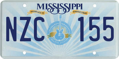 MS license plate NZC155