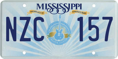MS license plate NZC157