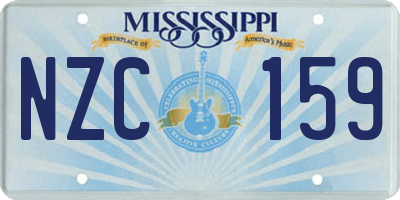 MS license plate NZC159