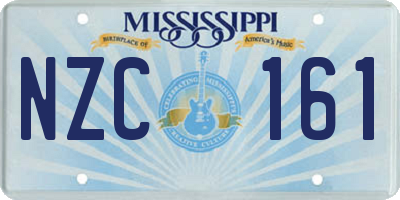 MS license plate NZC161