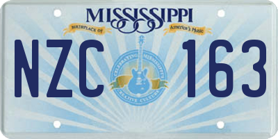 MS license plate NZC163