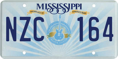 MS license plate NZC164