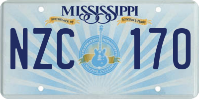 MS license plate NZC170
