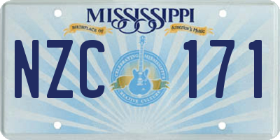 MS license plate NZC171