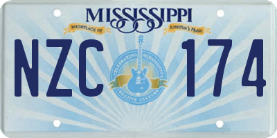 MS license plate NZC174