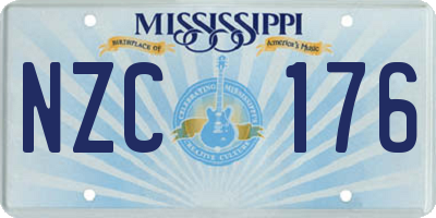 MS license plate NZC176