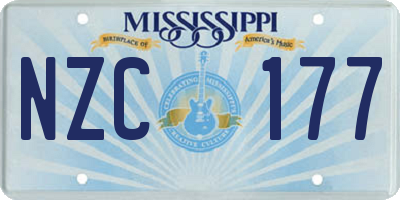 MS license plate NZC177