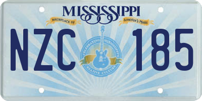 MS license plate NZC185