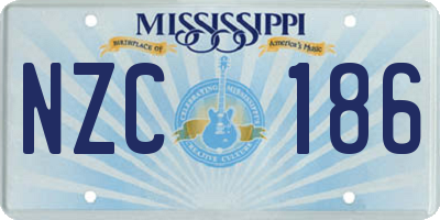 MS license plate NZC186
