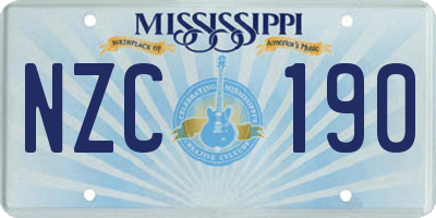 MS license plate NZC190