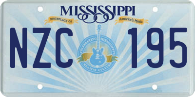 MS license plate NZC195