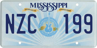 MS license plate NZC199