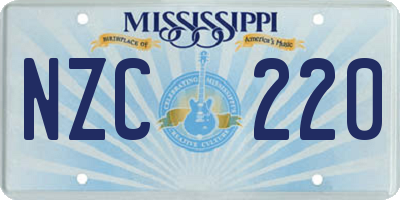 MS license plate NZC220