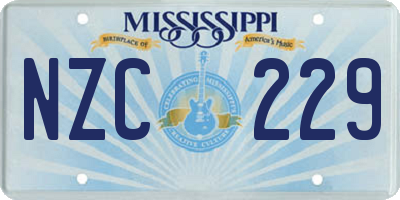 MS license plate NZC229