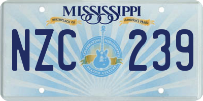 MS license plate NZC239