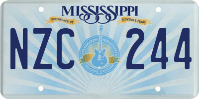 MS license plate NZC244