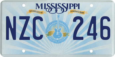 MS license plate NZC246