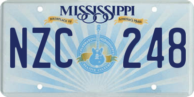 MS license plate NZC248