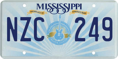 MS license plate NZC249