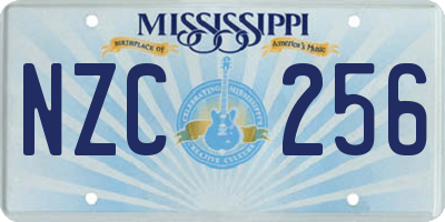 MS license plate NZC256