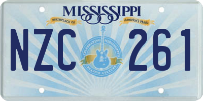 MS license plate NZC261
