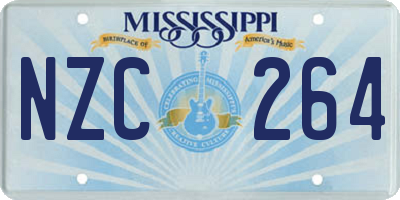 MS license plate NZC264