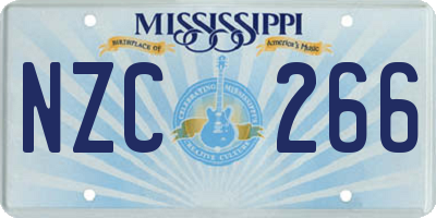 MS license plate NZC266