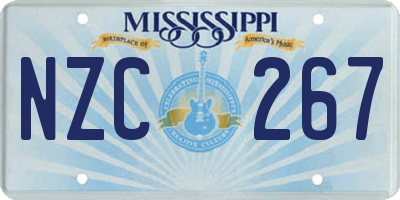 MS license plate NZC267