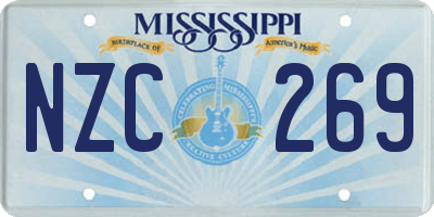 MS license plate NZC269