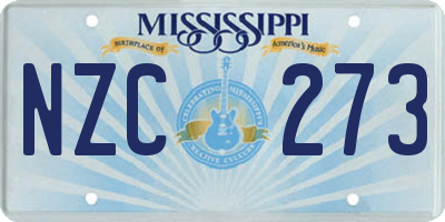 MS license plate NZC273