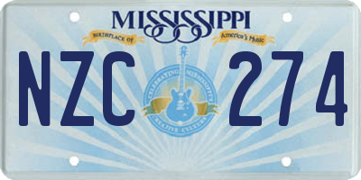 MS license plate NZC274