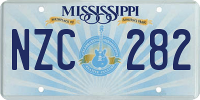MS license plate NZC282