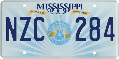 MS license plate NZC284