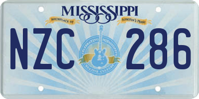 MS license plate NZC286