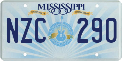 MS license plate NZC290