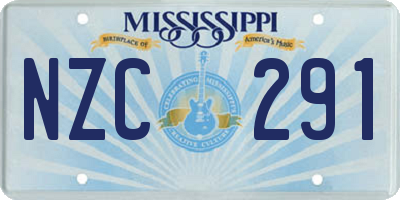 MS license plate NZC291
