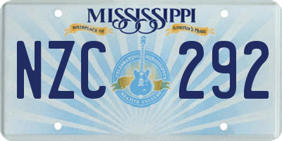 MS license plate NZC292