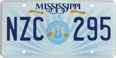 MS license plate NZC295