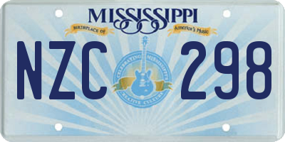 MS license plate NZC298