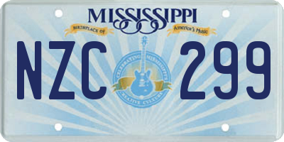 MS license plate NZC299