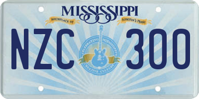 MS license plate NZC300
