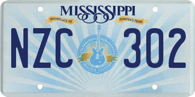 MS license plate NZC302